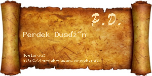 Perdek Dusán névjegykártya